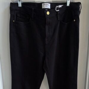 FRAME Denim Forever Karlie Flare Jeans Black Size 33x34 High Rise Stretch Boho